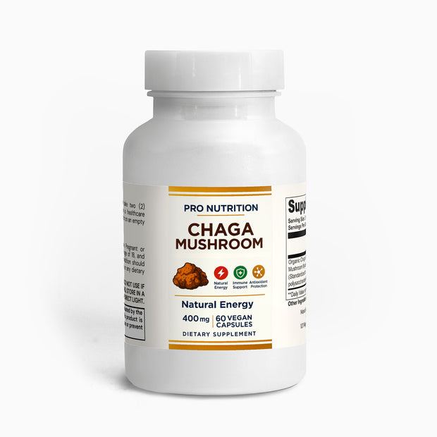 Pro Nutrition Chaga Mushroom Complex 60 Capsules 400mg Dietary Supplement