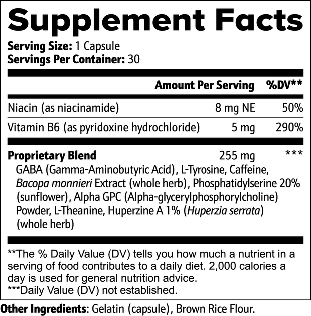 Pro Nutrition Cognitive Support 30 Capsules Dietary Supplement