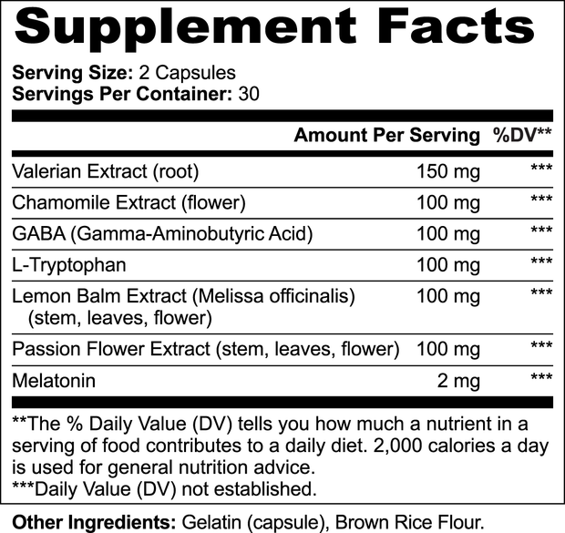 Pro Nutrition Dream Rest with Valerian and GABA - Advanced Formula 60 Capsules Dietary Supplement