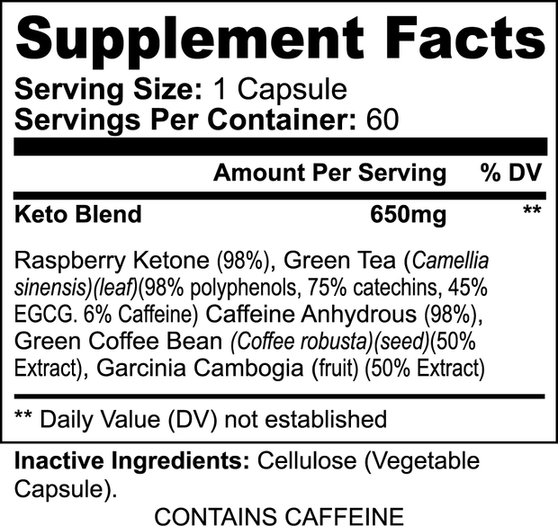 Pro Nutrition Lipozem Keto Blend 5 Dietary Supplements 60 Capsules