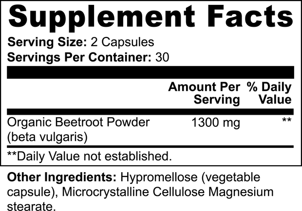 Pro Nutrition Beetroot Complex 60 Capsules Dietary Supplement