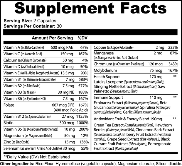 Pro Nutrition Complete Multivitamin Plus - 60 Capsules