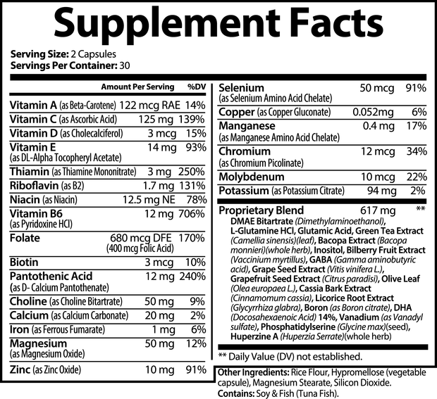 Pro Nutrition AlphaMind Complex - 60 Capsules Dietary Supplement