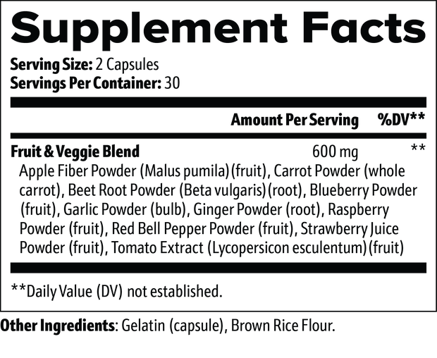 Pro Nutrition Fruits and Veggies 60 Capsules