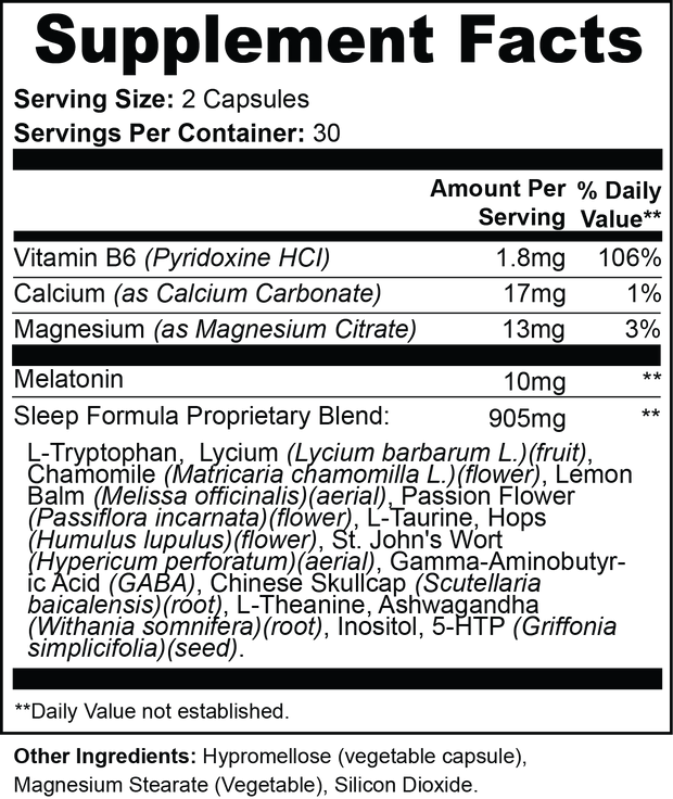 Pro Nutrition Tranquil Sleep - Natural Formula 60ct Dietary Supplement